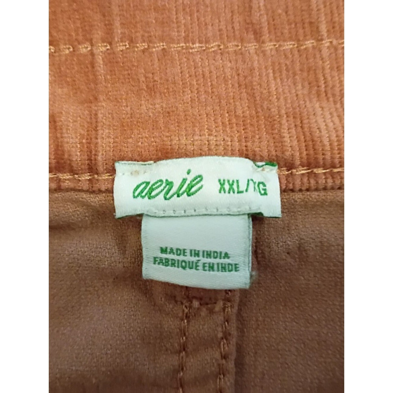 aerie Rust Button-Front Corduroy Mini Skirt Sz XXL
