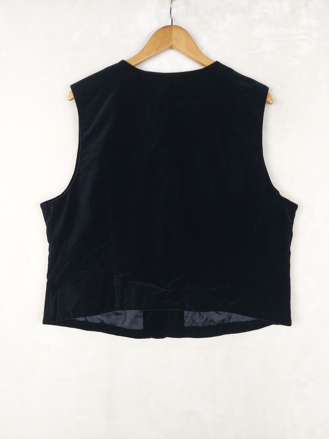 Vintage 80s Vest Womens XLarge 16/18 Black Velvet Floral Embroidery Whimsigoth