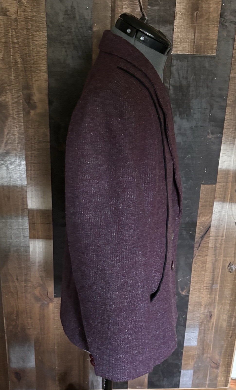 VTG 80s ANETA Lady-Mode Purple Wool Power Suit Blazer Pants L 38 EUC