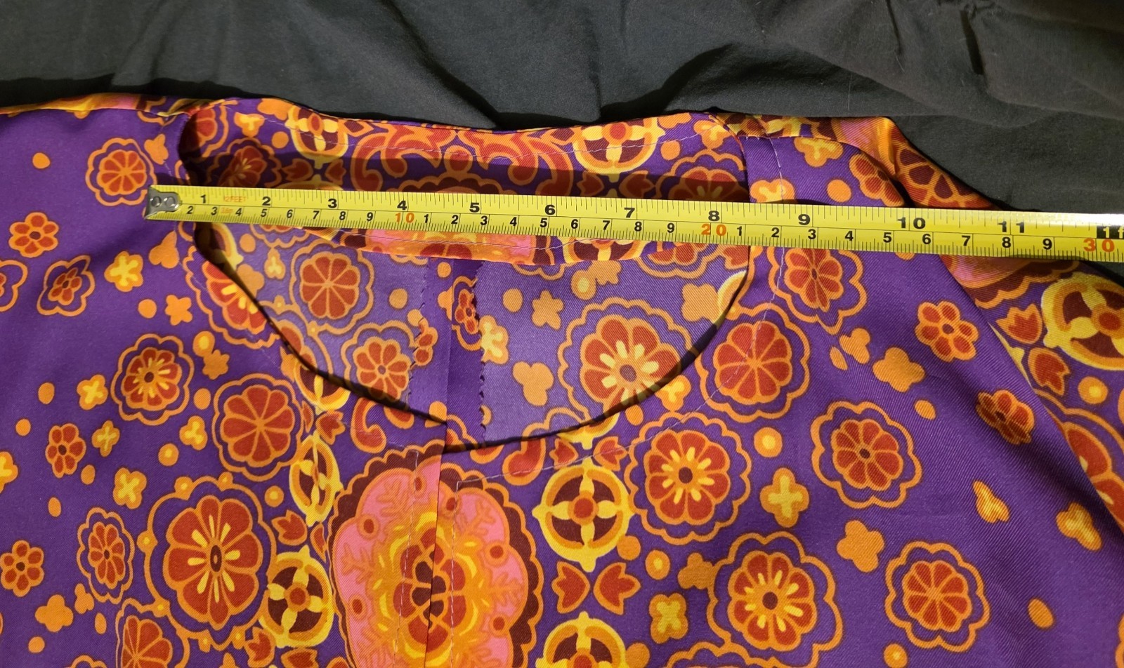 Vintage 1960s–70s Mod/psychedelic Maxi Dress No Tags Cotton/Poly Blend Colorful
