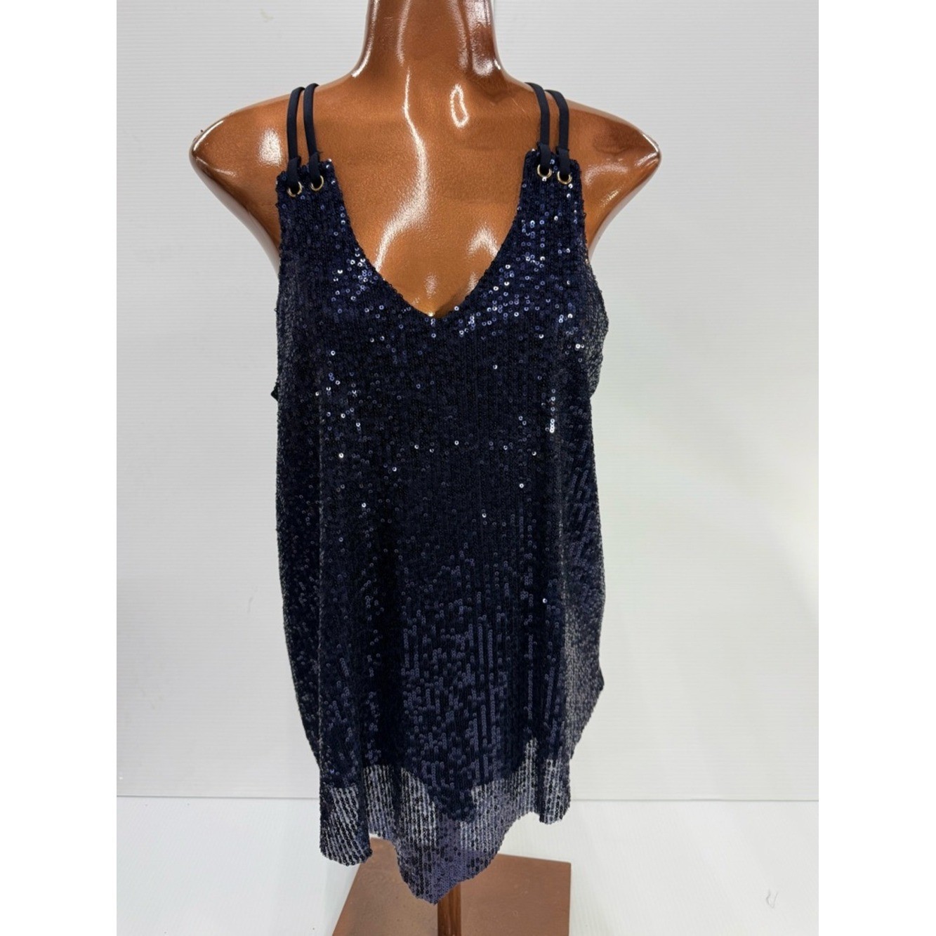 Lavish Sequin top S Y2K Party Glam Coquette Sheer Festival