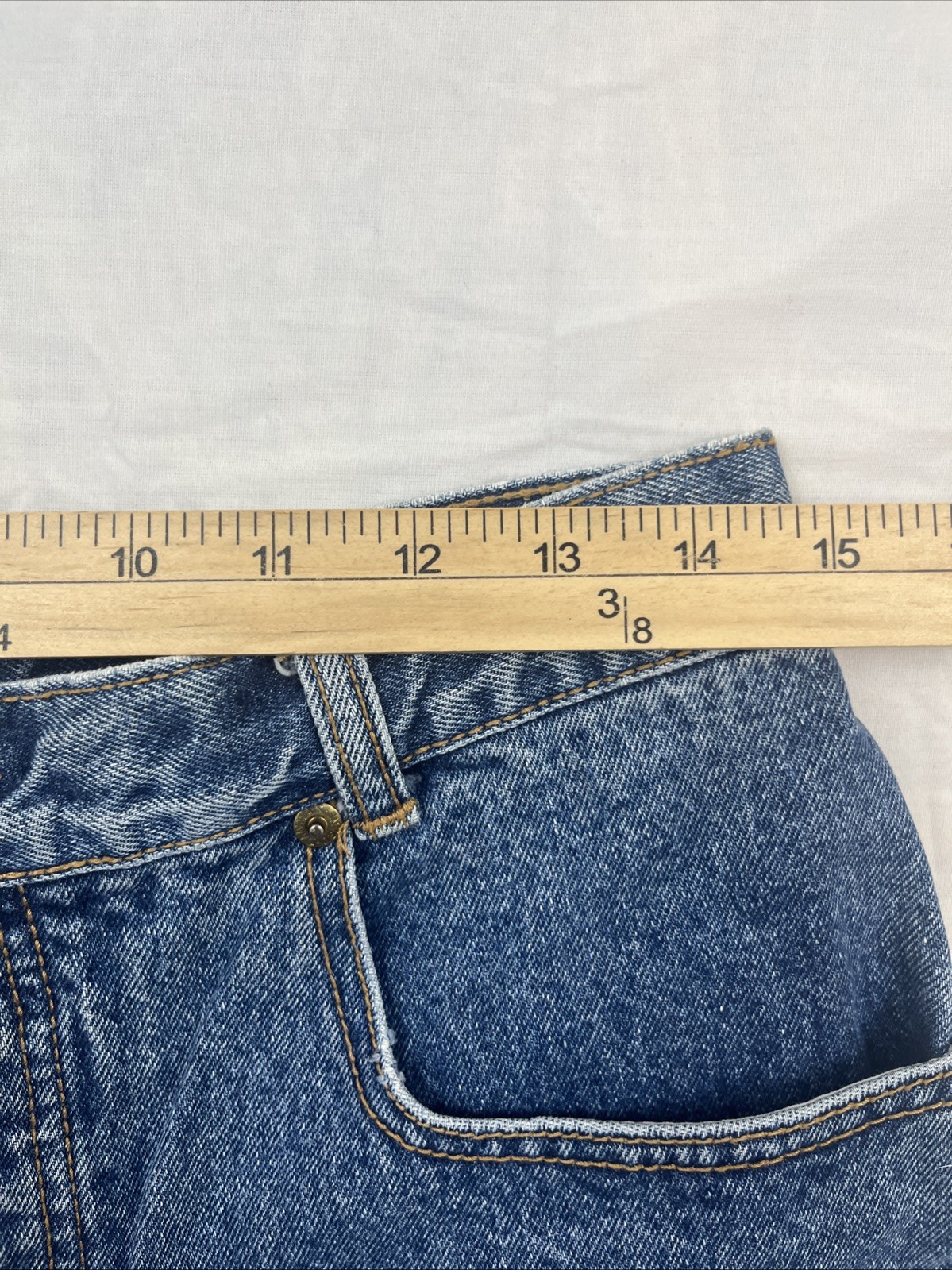 Vtg Lawman Denim High Waisted Button Fly Shorts Retro Size 13