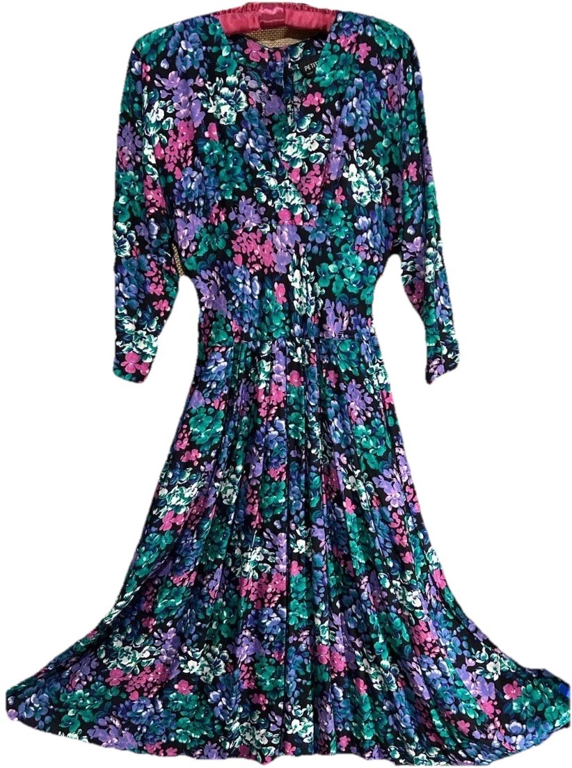 Vintage All That Petite Jazz Dress 10 Floral Cottagecore Rayon Y2K 90s Size 10P