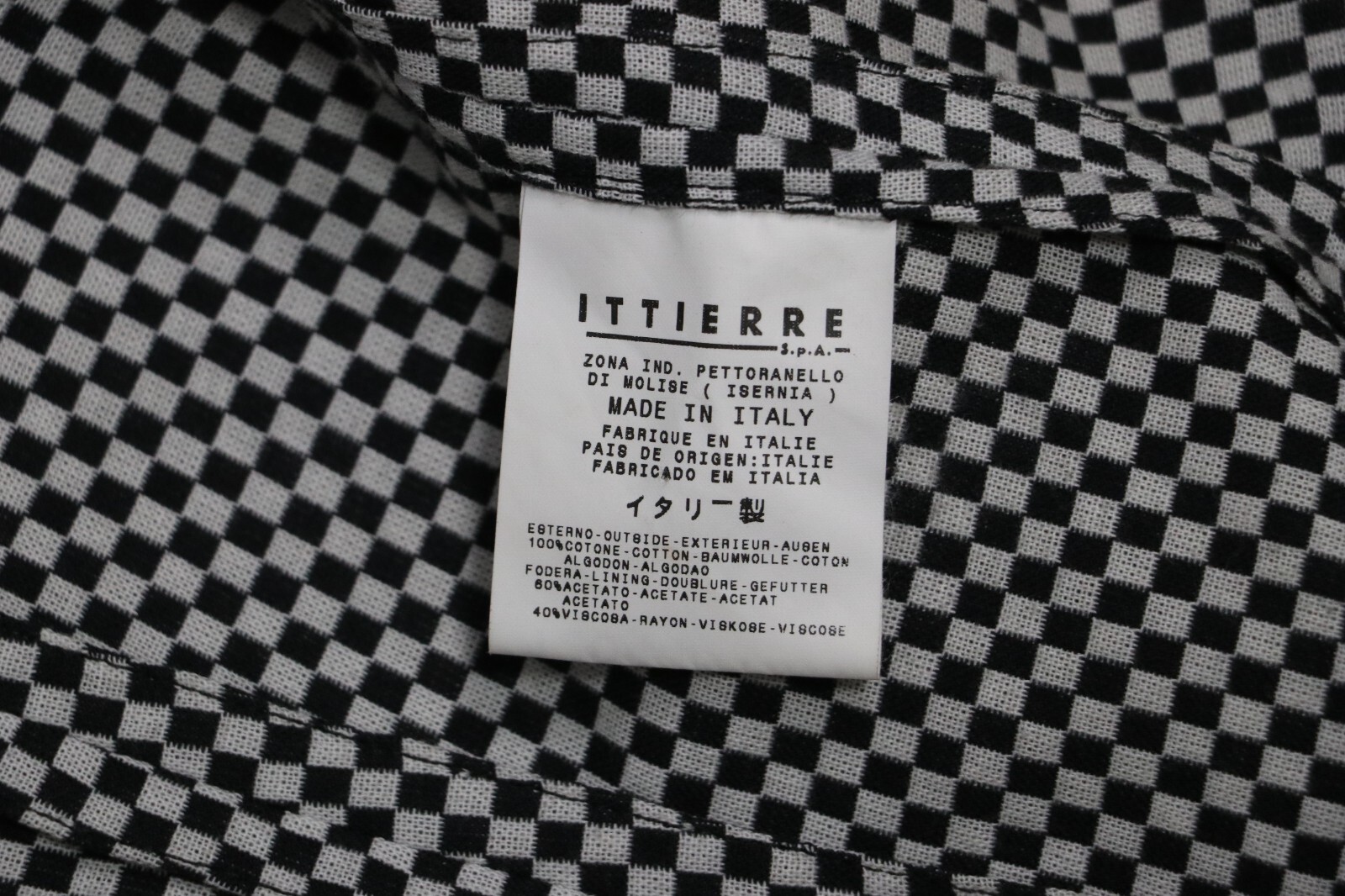 VERSACE JEANS COUTURE White/Black Checkerboard Cotton Zip Jacket Womens Sz S