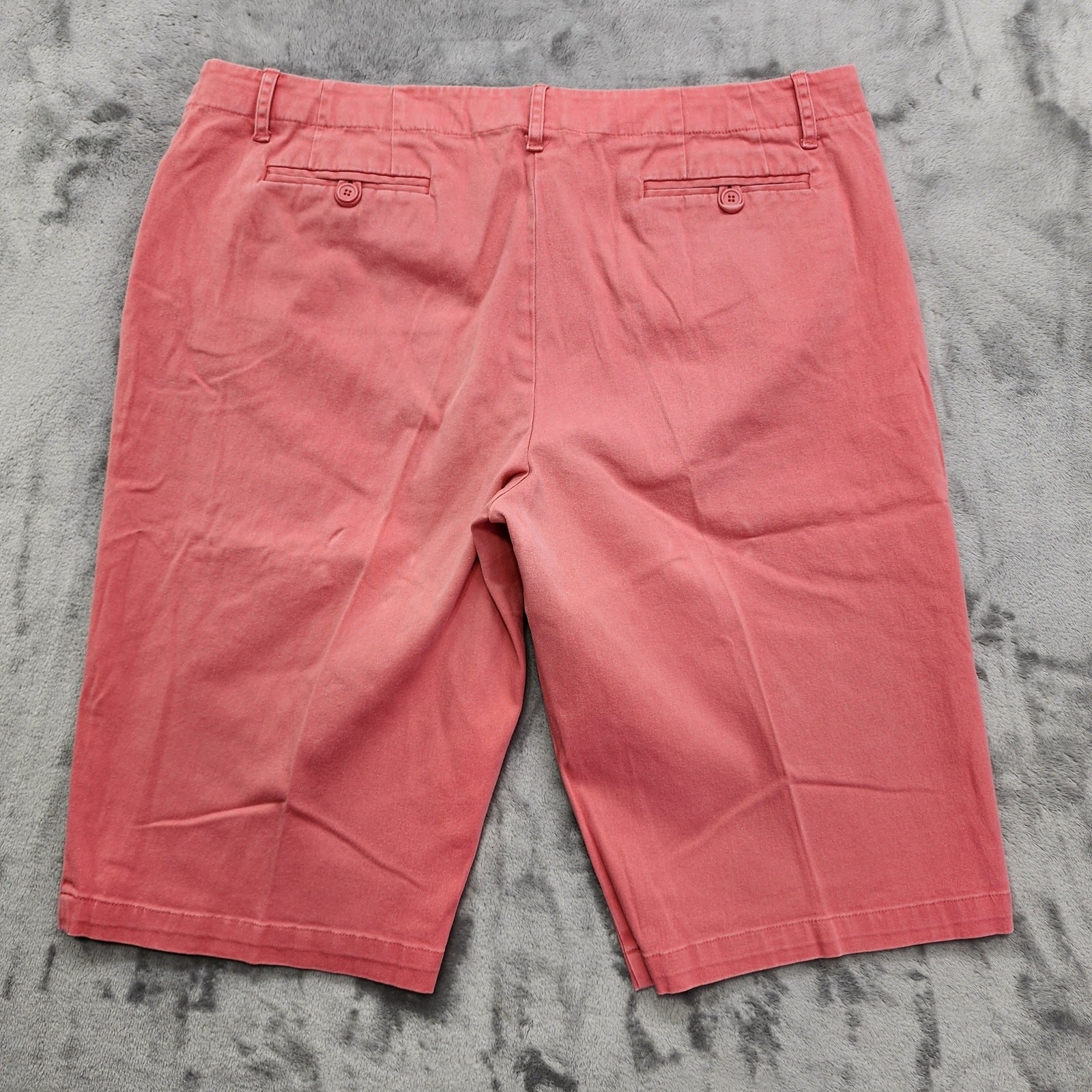 Vintage 90s Basic Editions Shorts Womens 14 Pink Stretch Cotton Slim Leg Chino