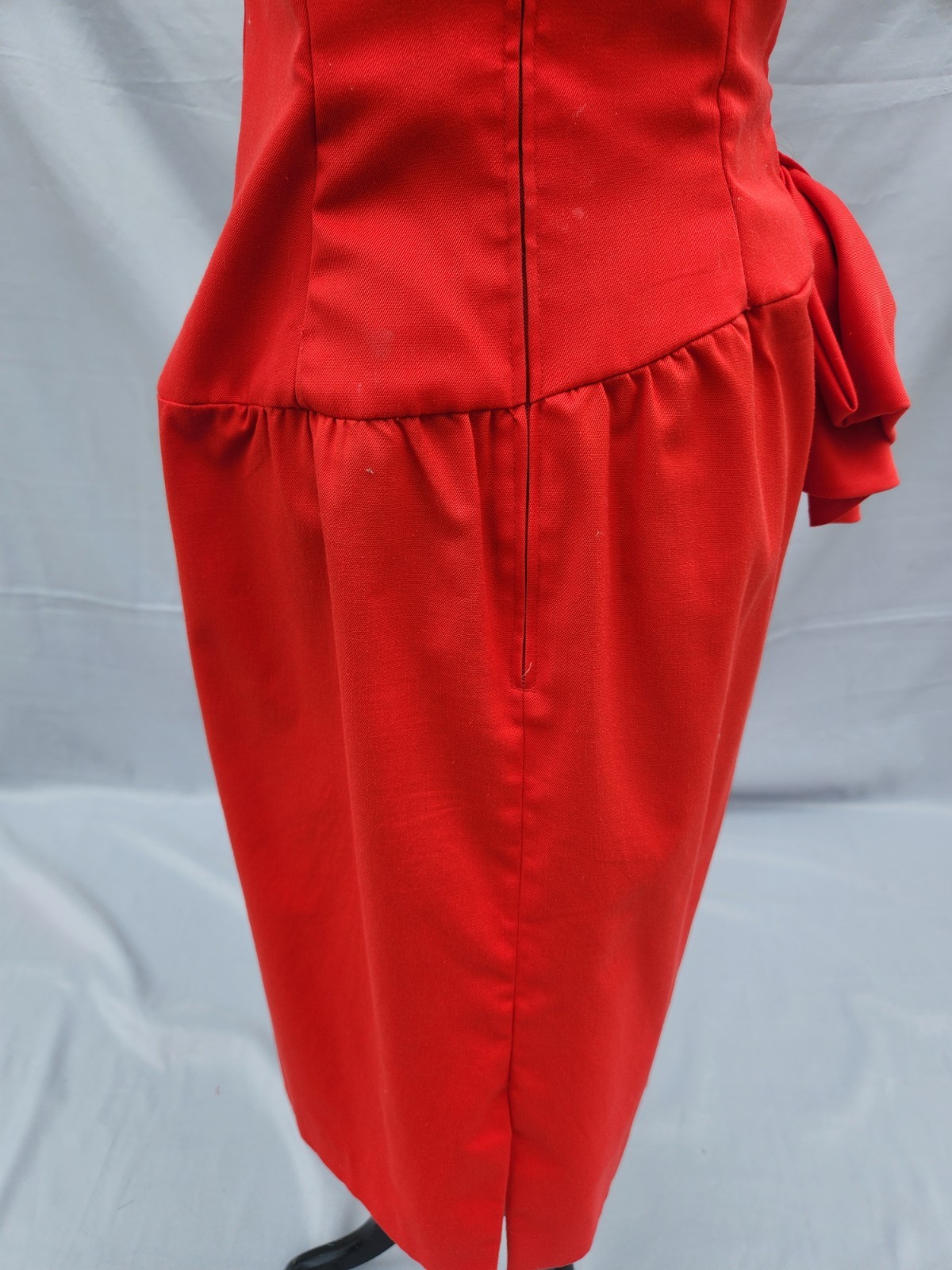 Vintage A.J. Bari Spaghetti Strap Dress w/Bow Size 8 ~ Red ~ SEE DESCRIPTION