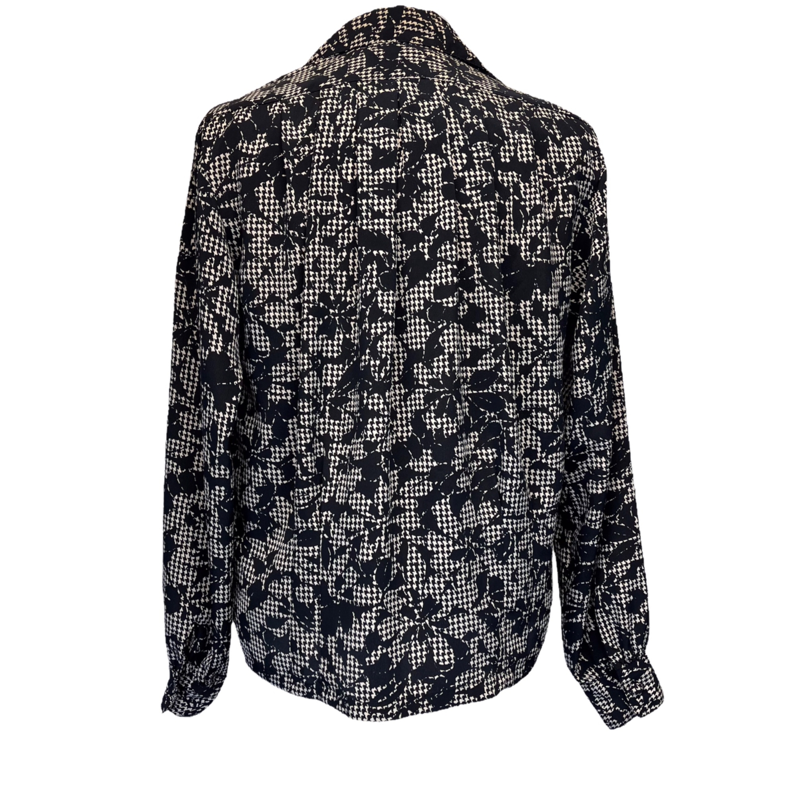 Oscar de la Renta Vintage Button Down Long Sleeve Blouse Size Large Black