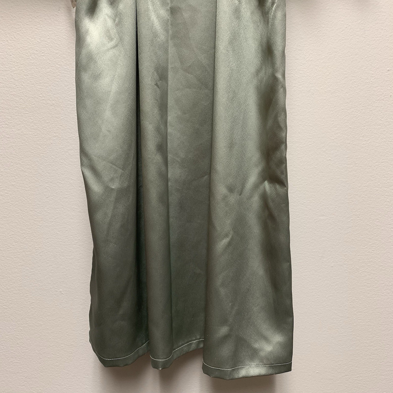 Valentino Intimo Full Length Satin Robe Sz Medium Sage Green Vintage Belted NWT