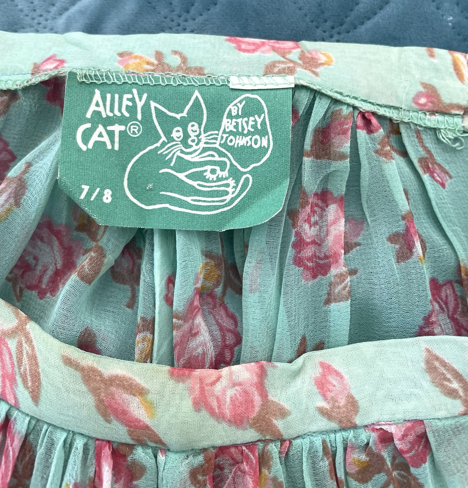 Vtg 70’s ALLEY CAT by BETSEY JOHNSON Chiffon Palazzo Pants Pink Roses Sz 7/8