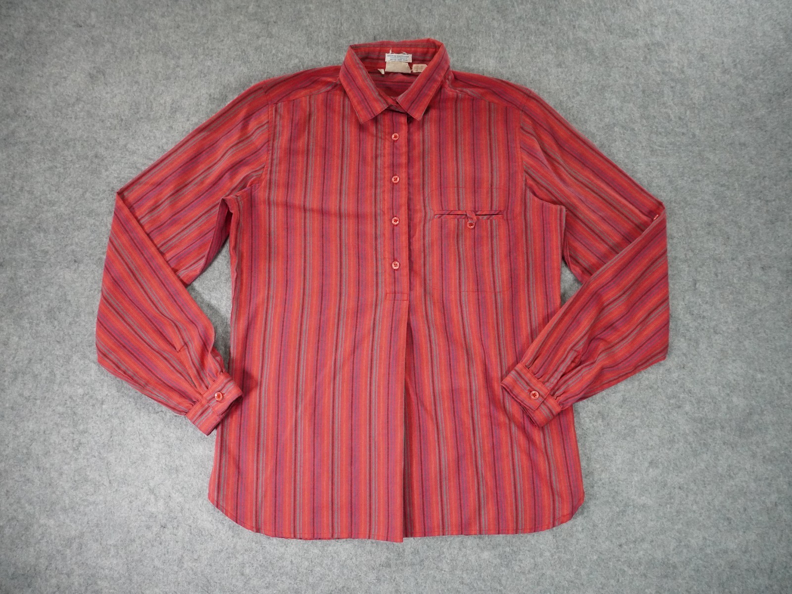 Vintage Levis Shirt Womens 8 Half Button Long Sleeve Pullover 70s Chambray