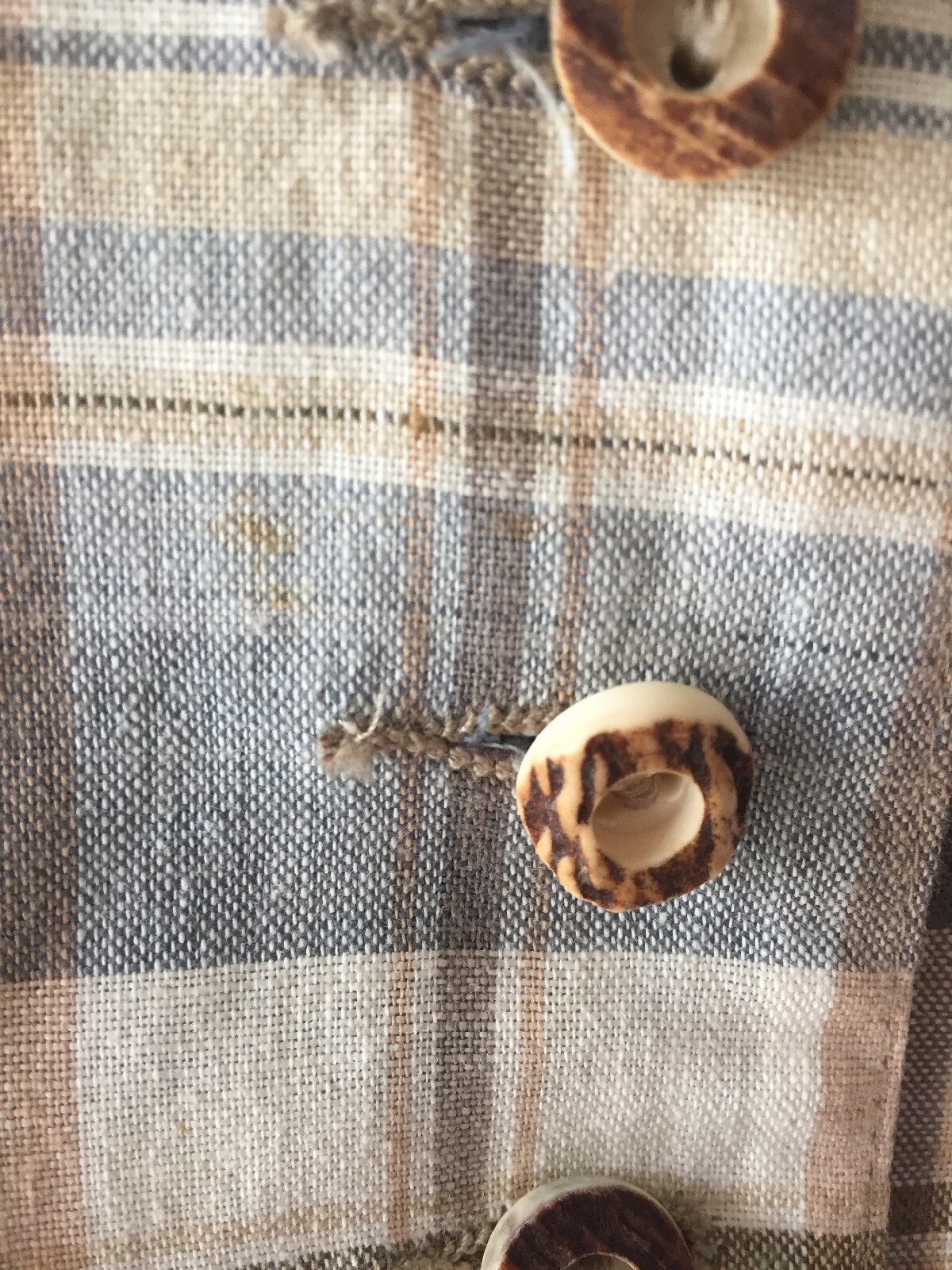 Vintage BASSET Solid & Plaid Detailed 3pc Cotton/Linen Skirt-Jacket-Vest SZ 44/L