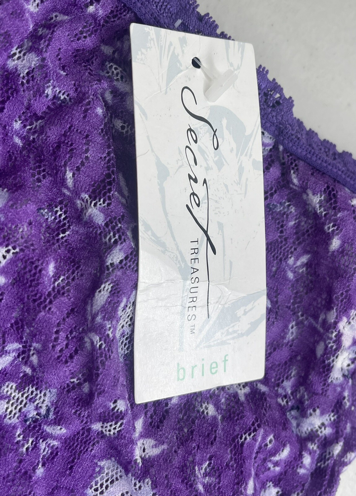 Vtg Nylon Panties Secret Treasures Purple Ruffle Lace Hipster Brief NWT 90’s Y2k
