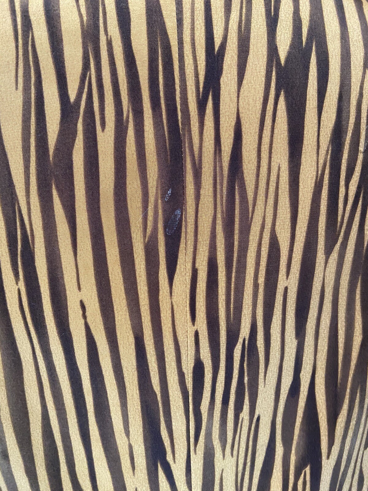 Vtg Saks 5th Ave Silk 2 Pc Set Jacket Wrap Skort Romper Brown Zebra Med 80s