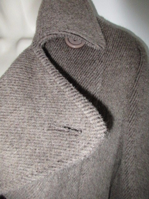 ALPACA SUPERFINE BROWN BUTTON UP COAT Condor Tips Women&rsquo;s Small Medium Maglia