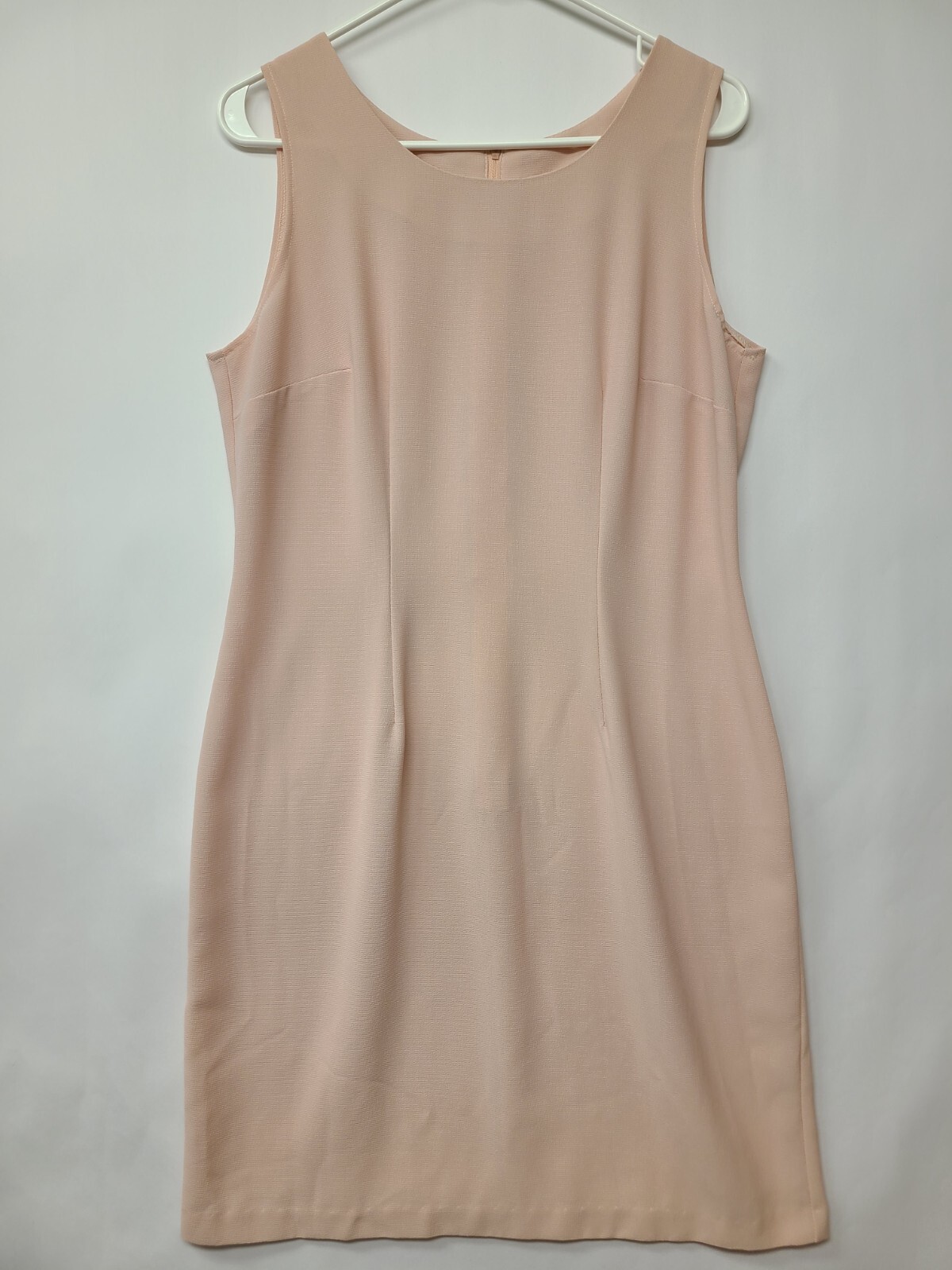 &rsquo;80s Vintage Dress Women&rsquo;s Size Pink Sleeveless Textured Cloth Zip Back Midi