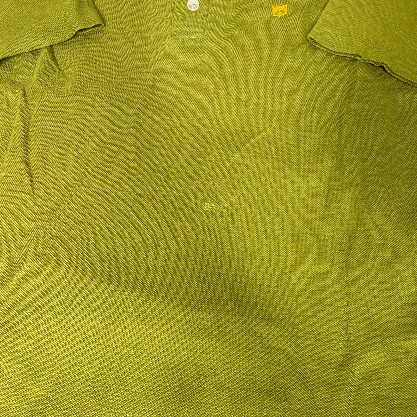 Vintage 60s Jantzen Classics Avocado Green Pointelle Knit Button Up Polo Tee