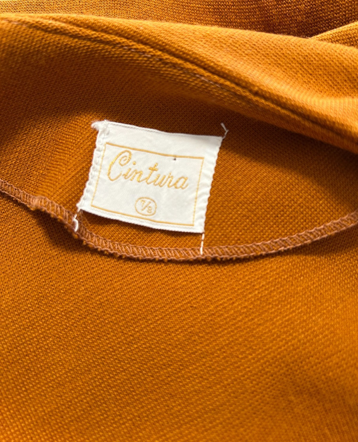 70s Cintura Knit Skirt Suit Size Small Nutmeg Jacket Open Front Top Stitch EUC