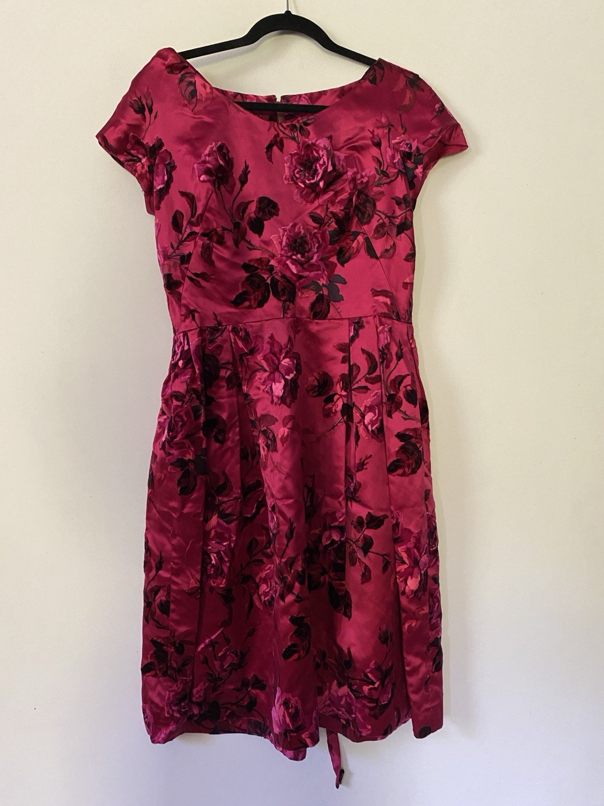 Gorgeous Vintage 50s Adele’s Silk Satin L Velvet Burn Out Dress