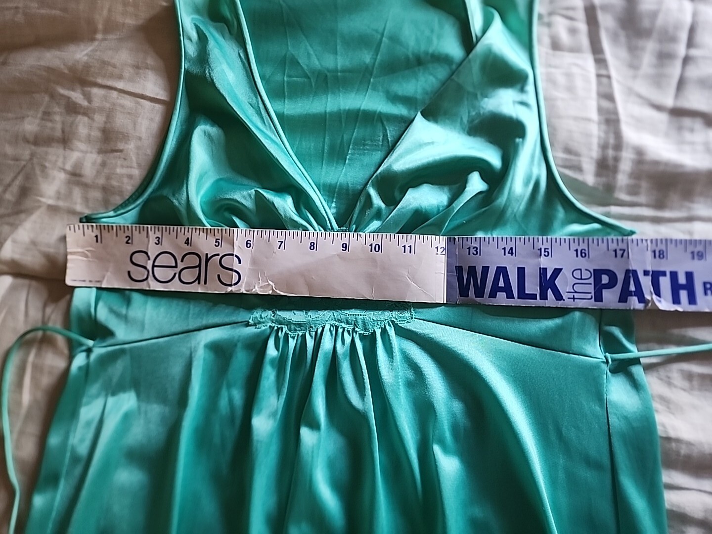 Vintage Vanity Fair Dressing/Night Gown Size 34 Seafoam Green Color 💚 52&Prime; Long