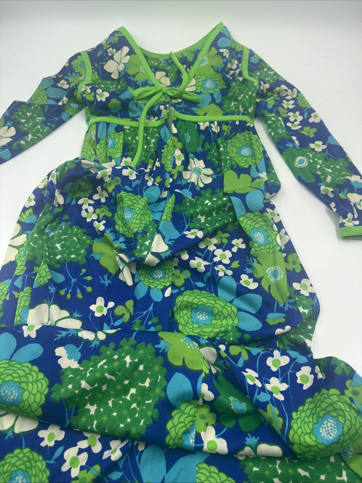 Vintage Keram New York Floral Maxi Dress Lounge S/8 Union Made USA (648)