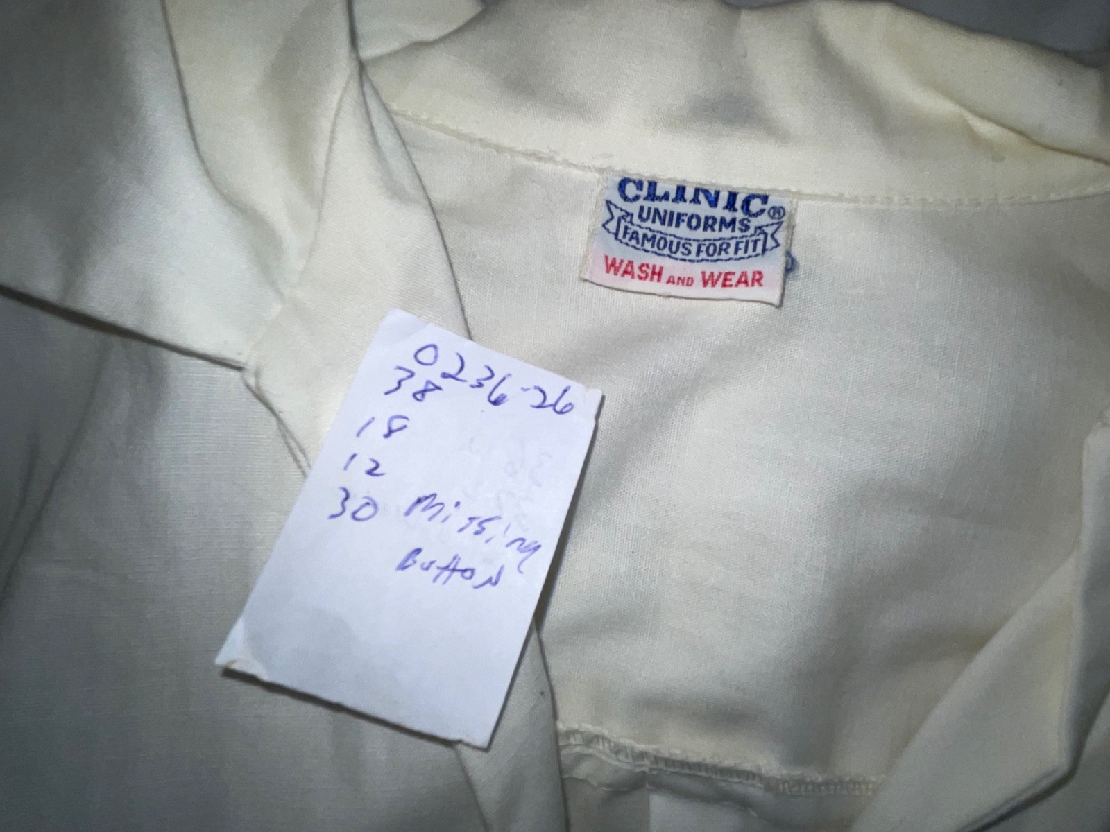 VTG 60S WOMENS WHITE BUTTON FRONT NURSES HOSPITAL ORDERLY WAITRESS UNIFORM DRESS