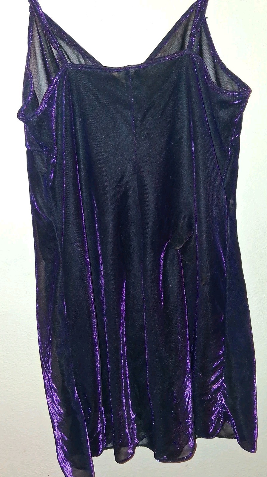Vintage Gilligan O&rsquo;Malley Purple Sheer Metallic Babydoll Lingerie Size XL