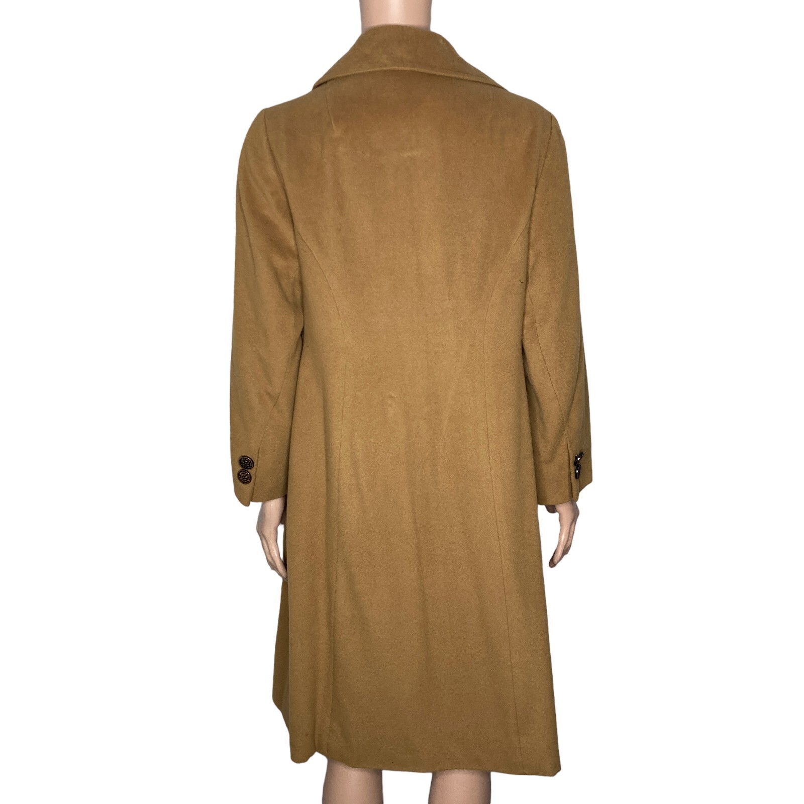 Vintage 40s Cashmere Trench Coat Womens Small Prince Fashions Light Brown