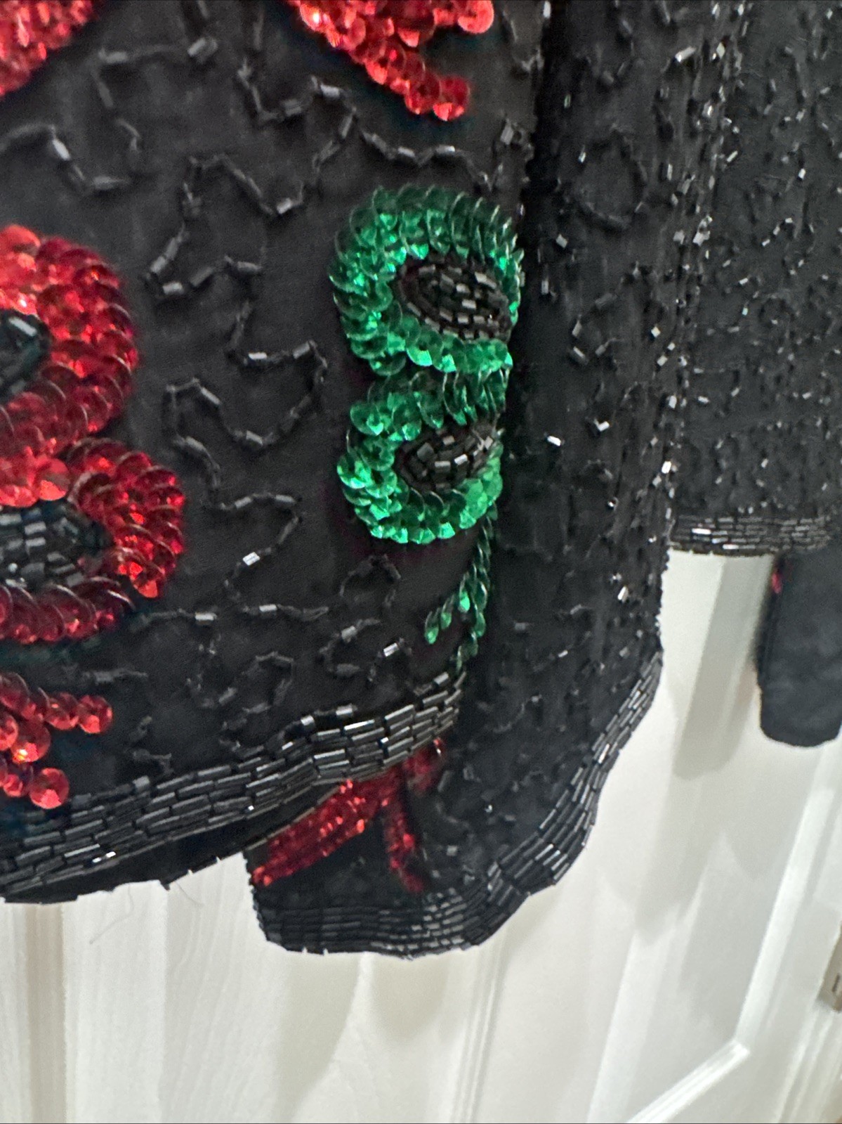 Vintage Laurence Kazar Beaded Sequin Holiday Christmas Bows Jacket Women’s 4X