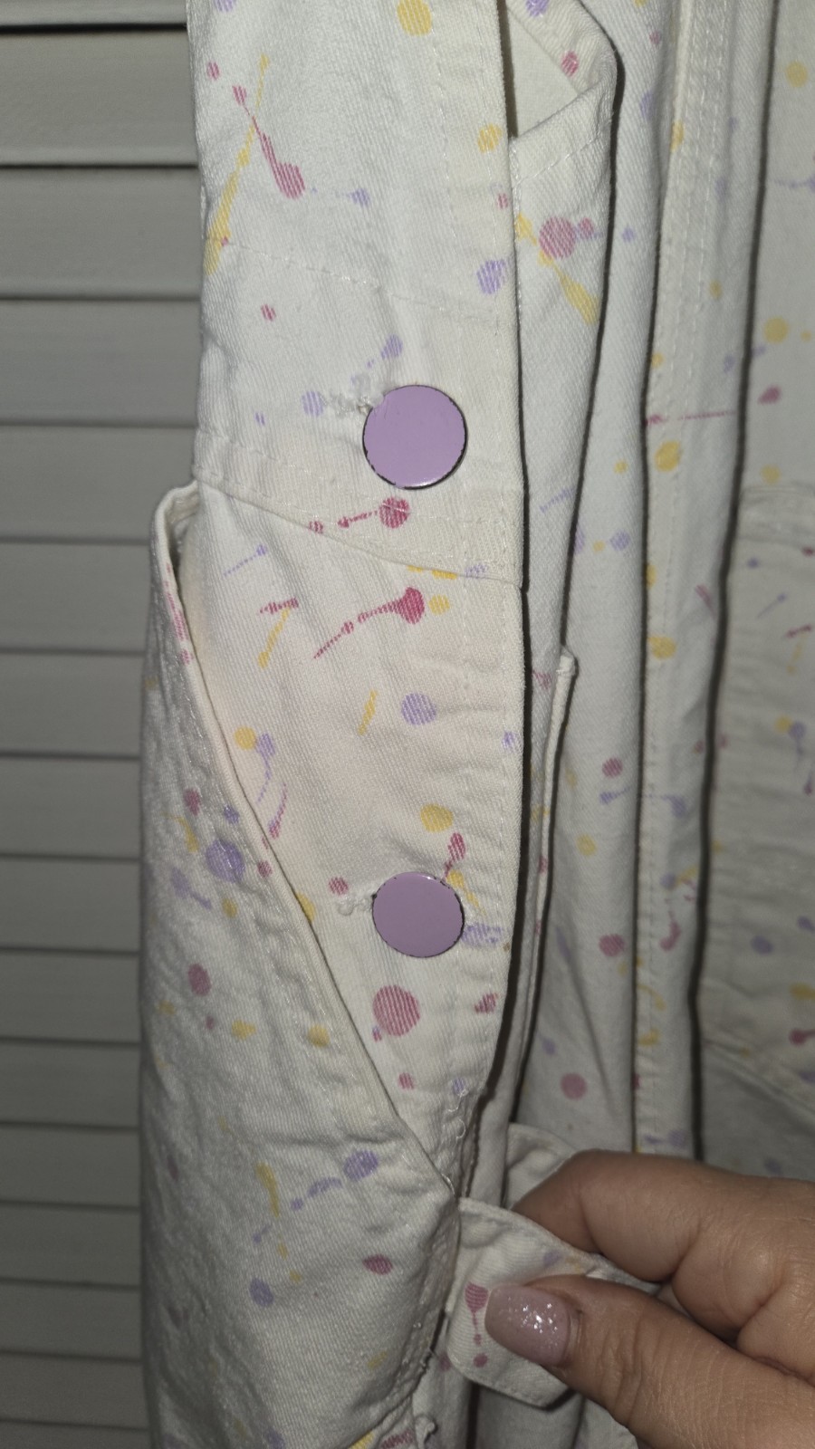 Vtg 90&rsquo;sHallmark E.Bunny & Co Paint Splatter Cotton Overall Size L Rare Find