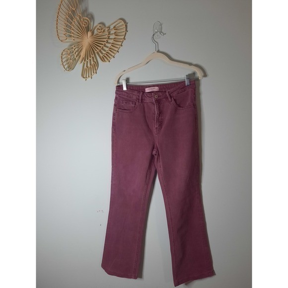 Lovervet by Vervet Plum Purple High Rise Cropped Flare Jeans Size 26