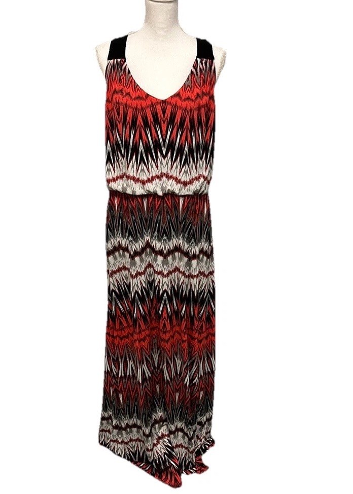 Vintage BISOU BISOU Women’s Tank Maxi Dress Aztec Boho RETRO 90s Y2K Size 14