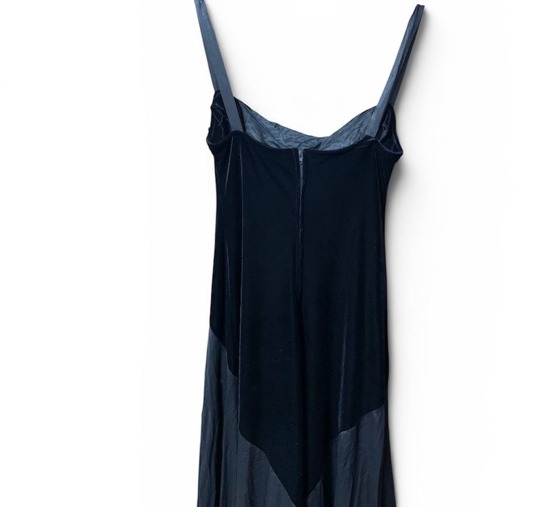 vintage 90s night way collection black velvet maxi dress size 6