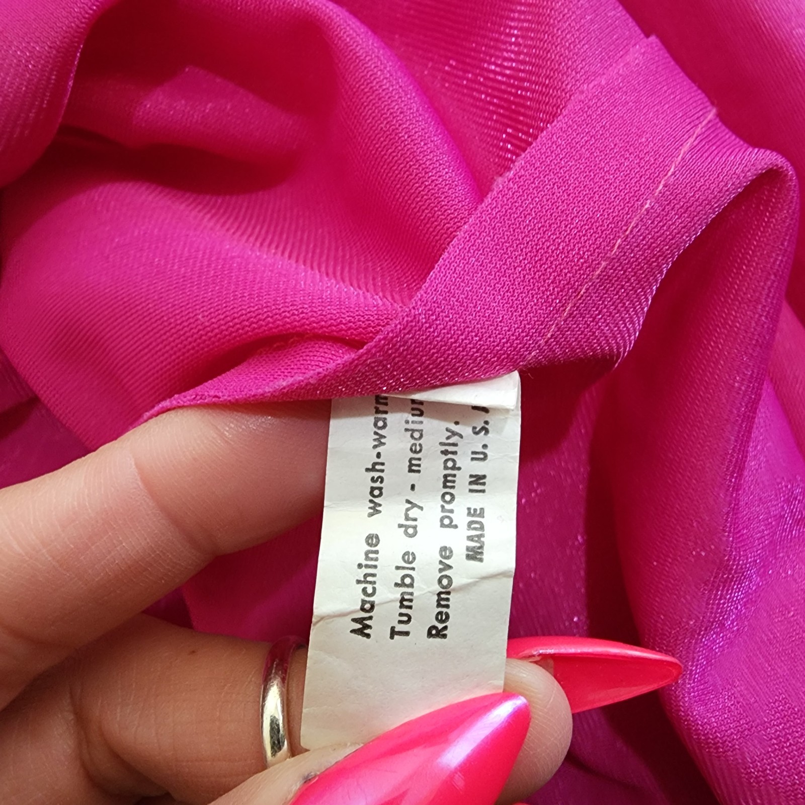 Risa Ann Vintage Midi Shift Dress Shift Size 24.5 Attached Necklace Magenta