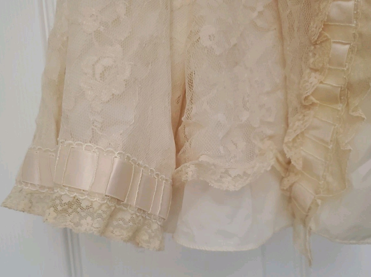 1940s Odette Barsa Vintage Bed Jacket Pink Full Lace Lined 19&Prime; Pit to Pit