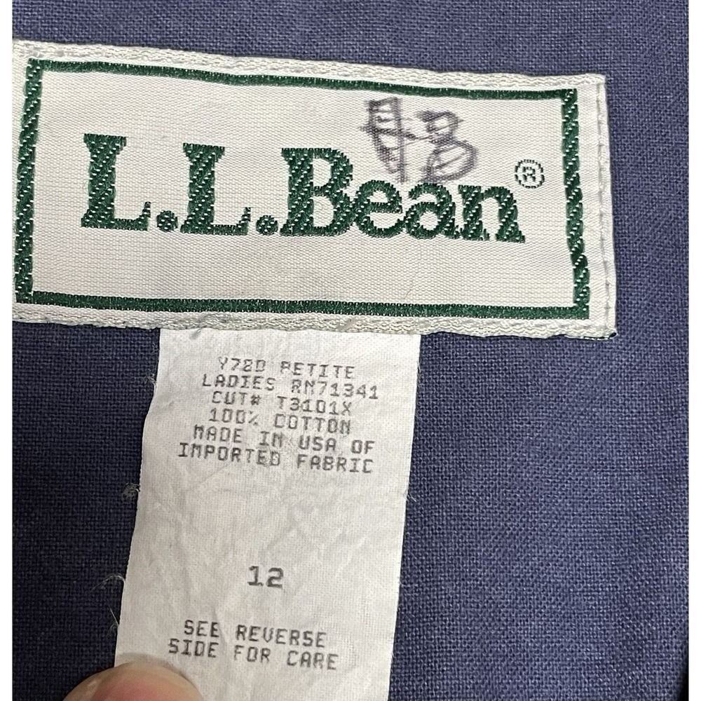 L L Bean Jacket Size 12 Petite Button Up Coat Blue Women&rsquo;s Vintage y2k