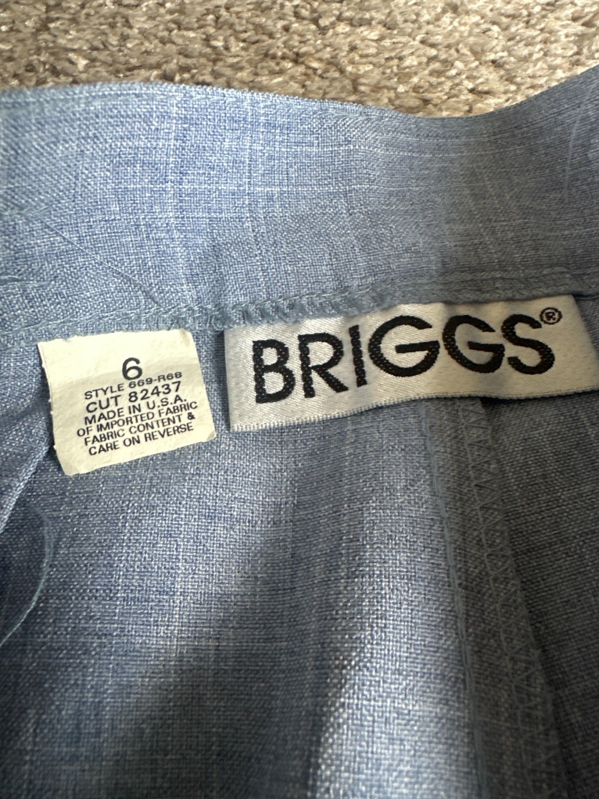Briggs New York Baby Blue Flat Front Dress Pants Size 6 Regular 669-R68 Pastel