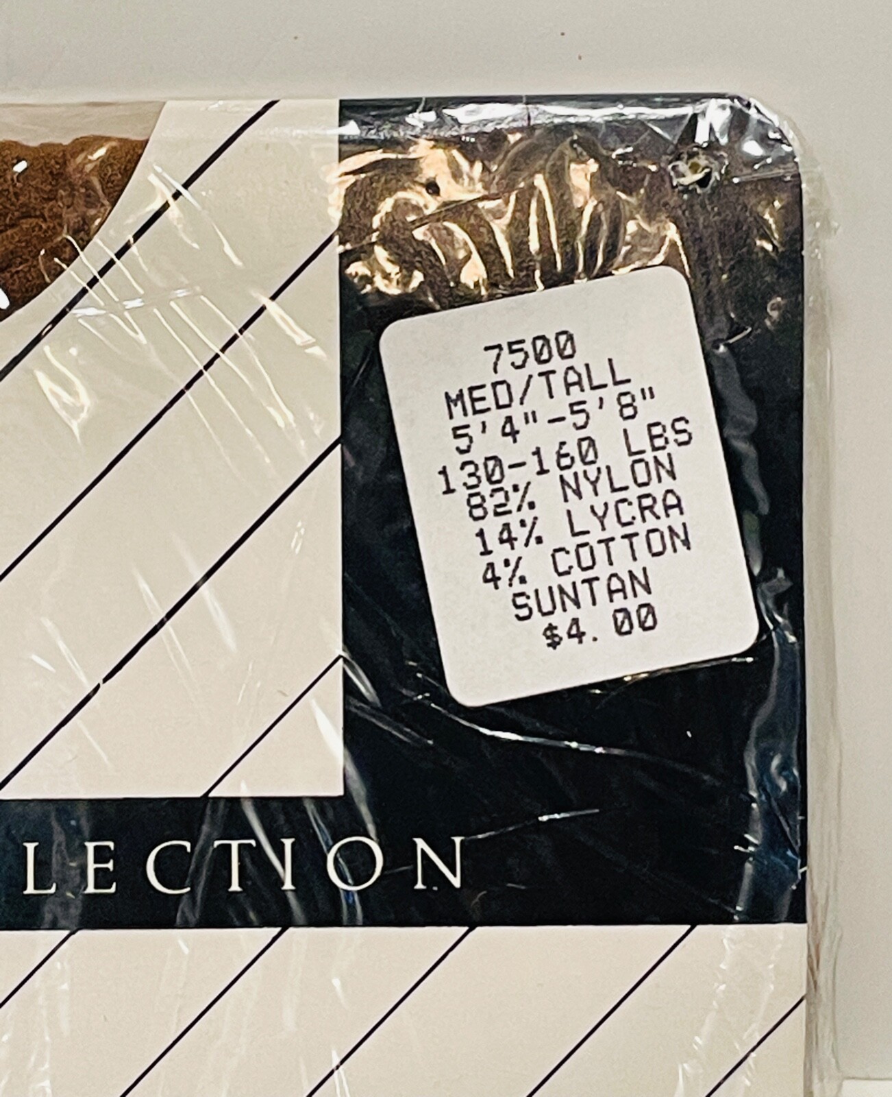 NEW SILKEN SHEERS DESIGNER COLLECTION SUNTAN STRETCH NYLON PANTYHOSE*MED/TALL