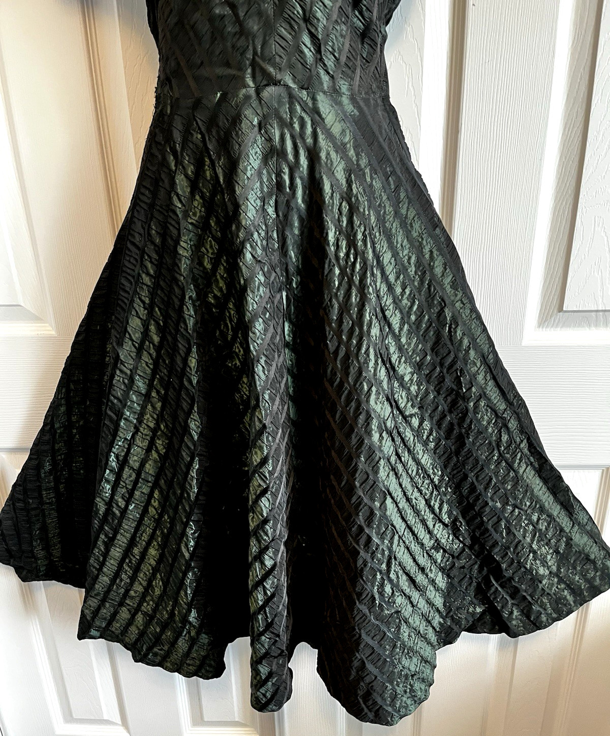 VTG 1940’s Old Hollywood Dress Iridescent Taffeta Evening Party Small Handmade