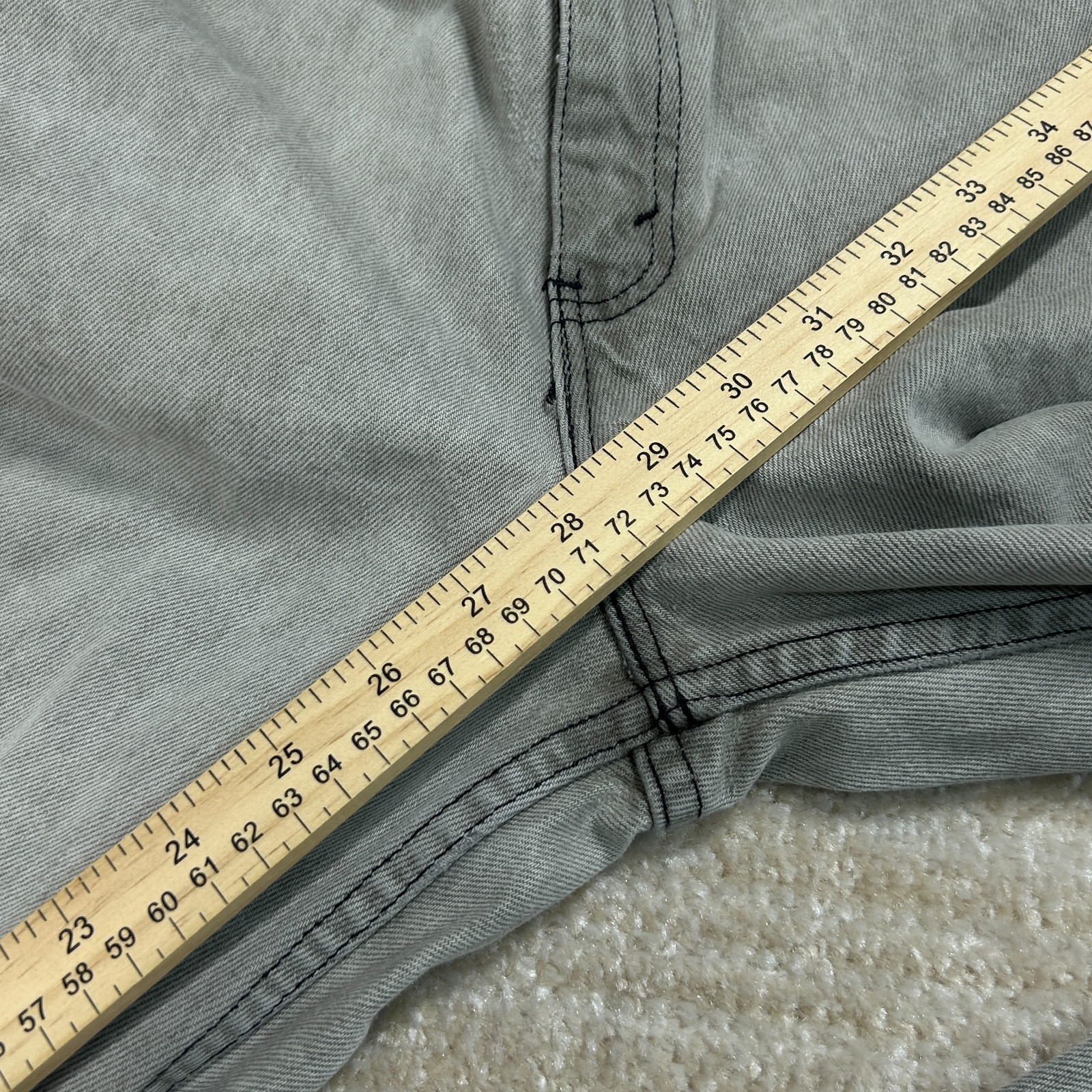 Levis 951 Womens 8 Orange Tab Gray Short Tapered Leg Jeans 90s Vintage Denim