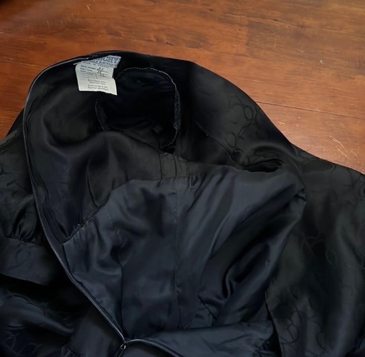 Rare Vintage GIVENCHY Nouvelle Black Puff Sleeve Dress Size 38 Made in France
