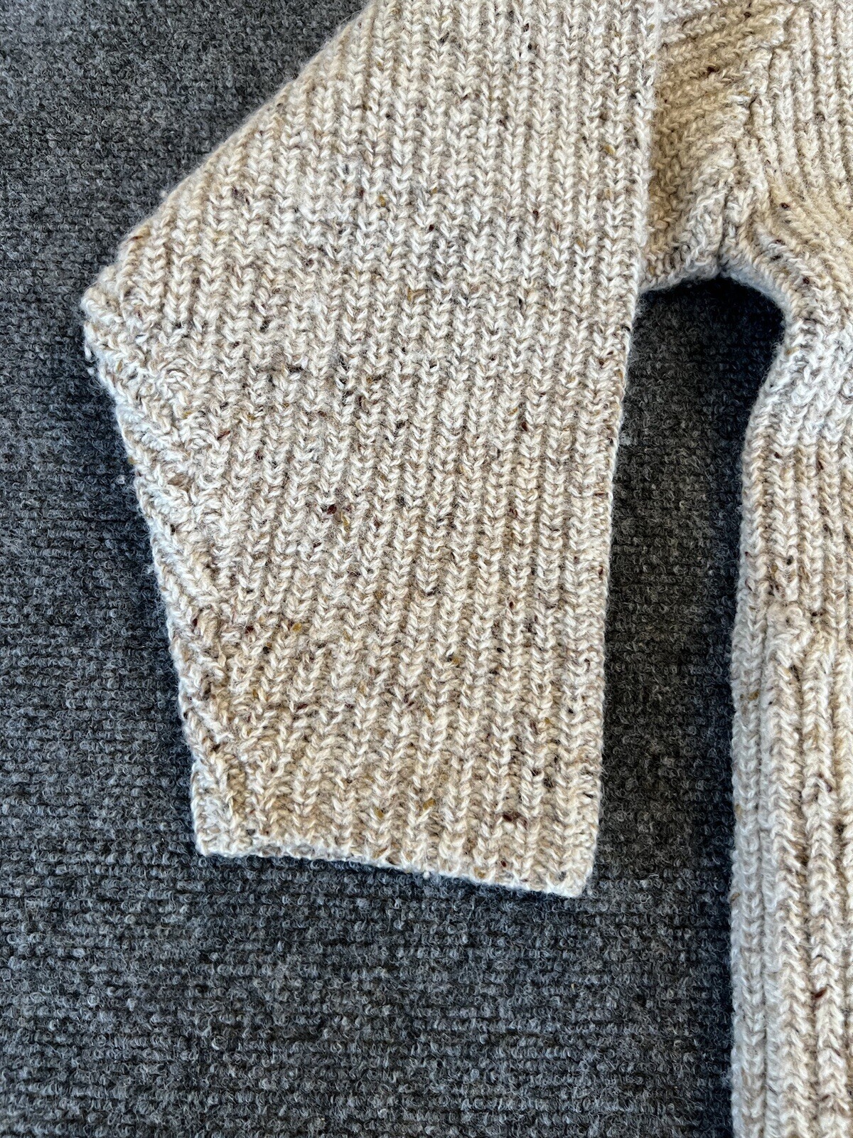 I.B. Diffusion Womens VTG Sweater Wrap Cardigan Oatmeal Chunky Wool Blend