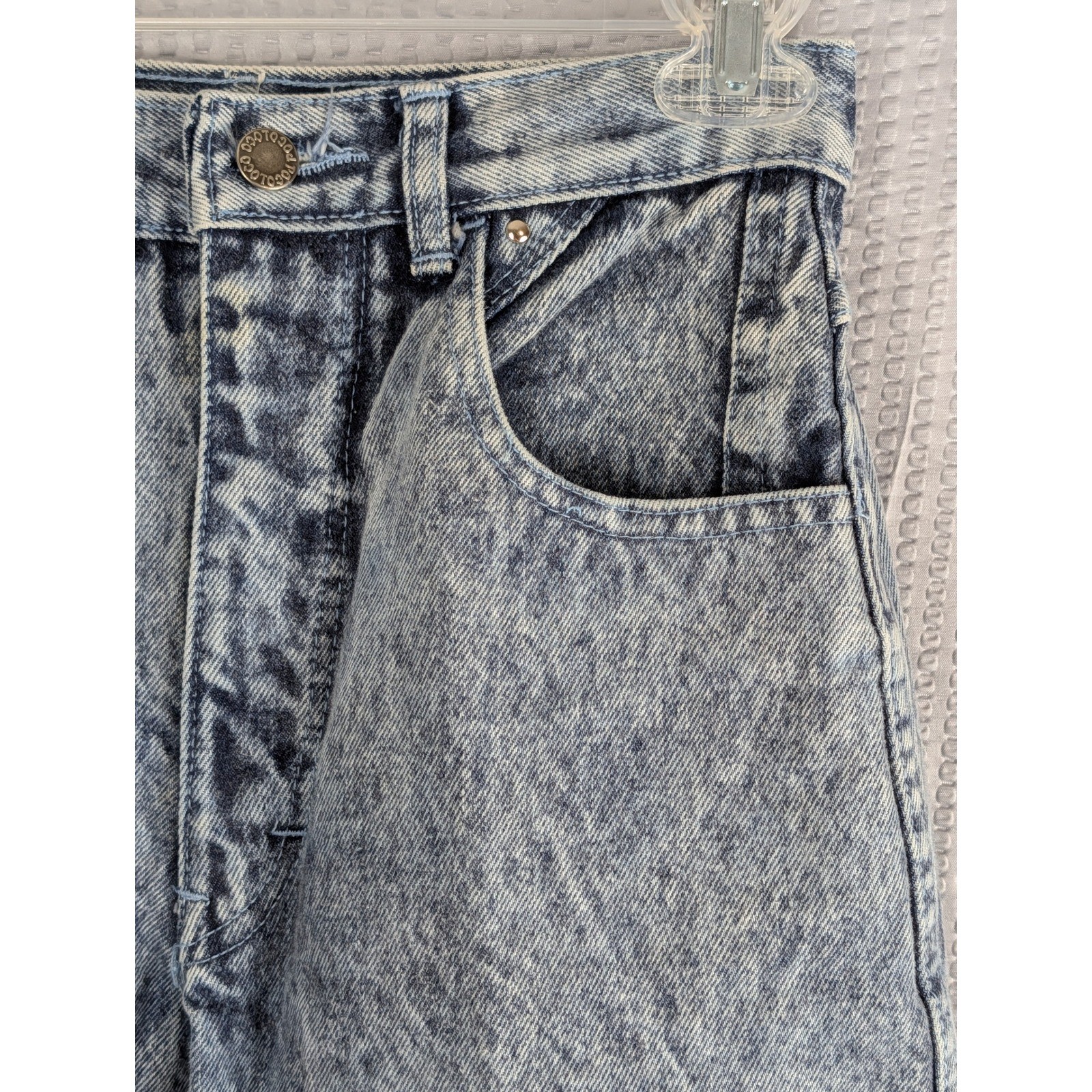 Poco Loco Vintage 80s Acid Wash High Rise Tapered Jeans Womens XS 23 24 Waist