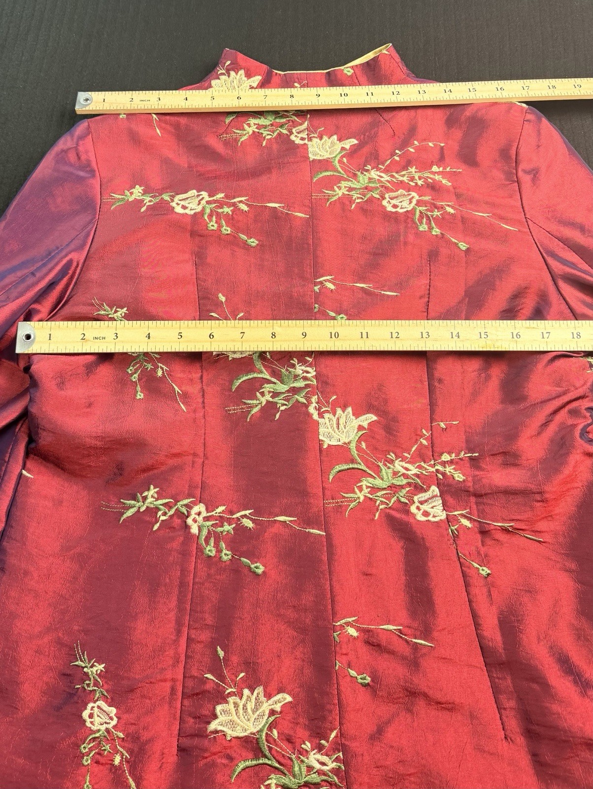 🪷 VTG Inspired Asian Embroidered Mandarin Jacket women 5XL Fits L 44-15 🪷
