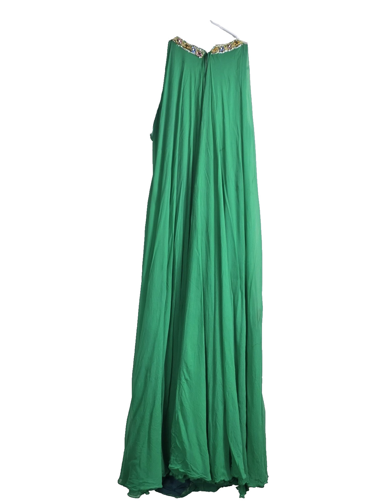VTG John Doyle Bishop Seattle Beaded Silk Chiffon Gown Green Avant Garde Read