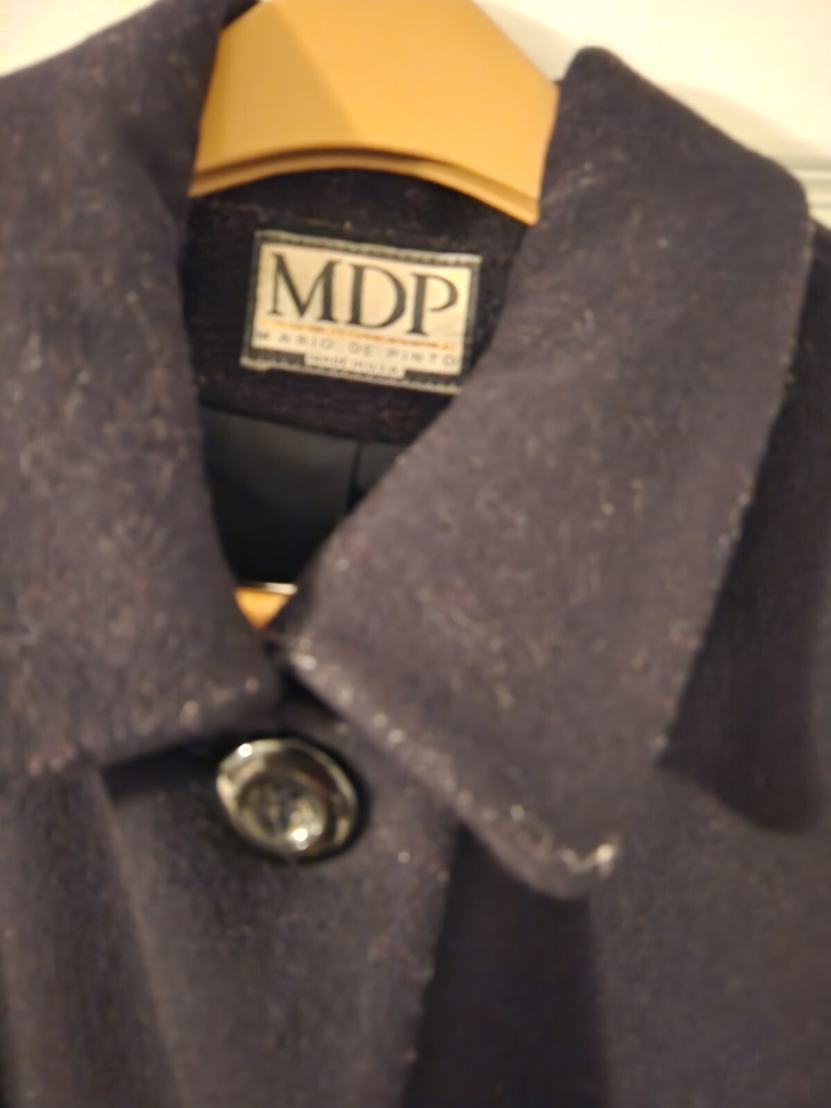 Mario De Pinto Timeless VTG Black Wool Long Winter Trench Coat Plus Size ~18