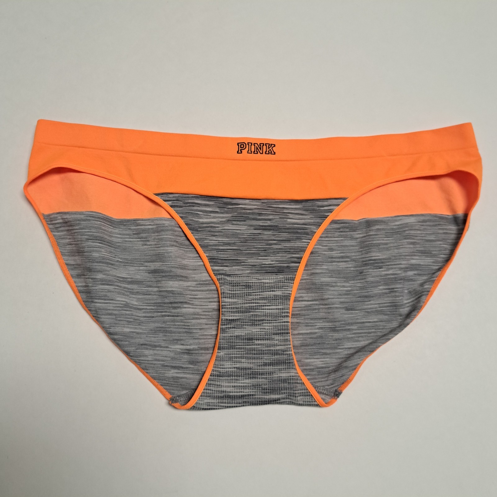 vintage 2015 Victoria’s Secret Extra Low Rise Bikini L Panties Orange gray