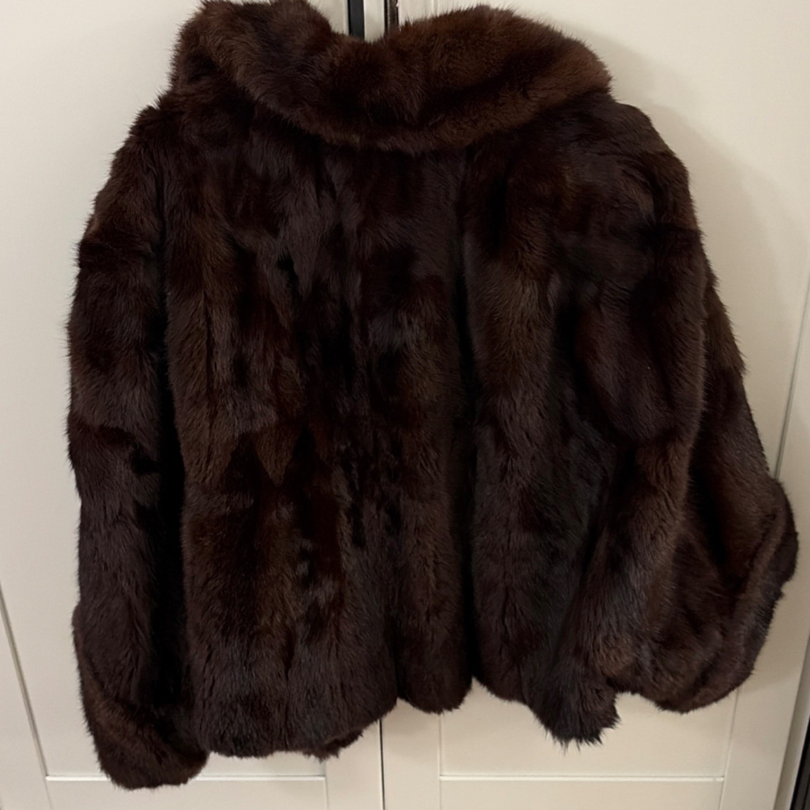 Leous Buffalo Fur Coat Vintage Regular Size Stylish Brown Fur Outerwear Classic