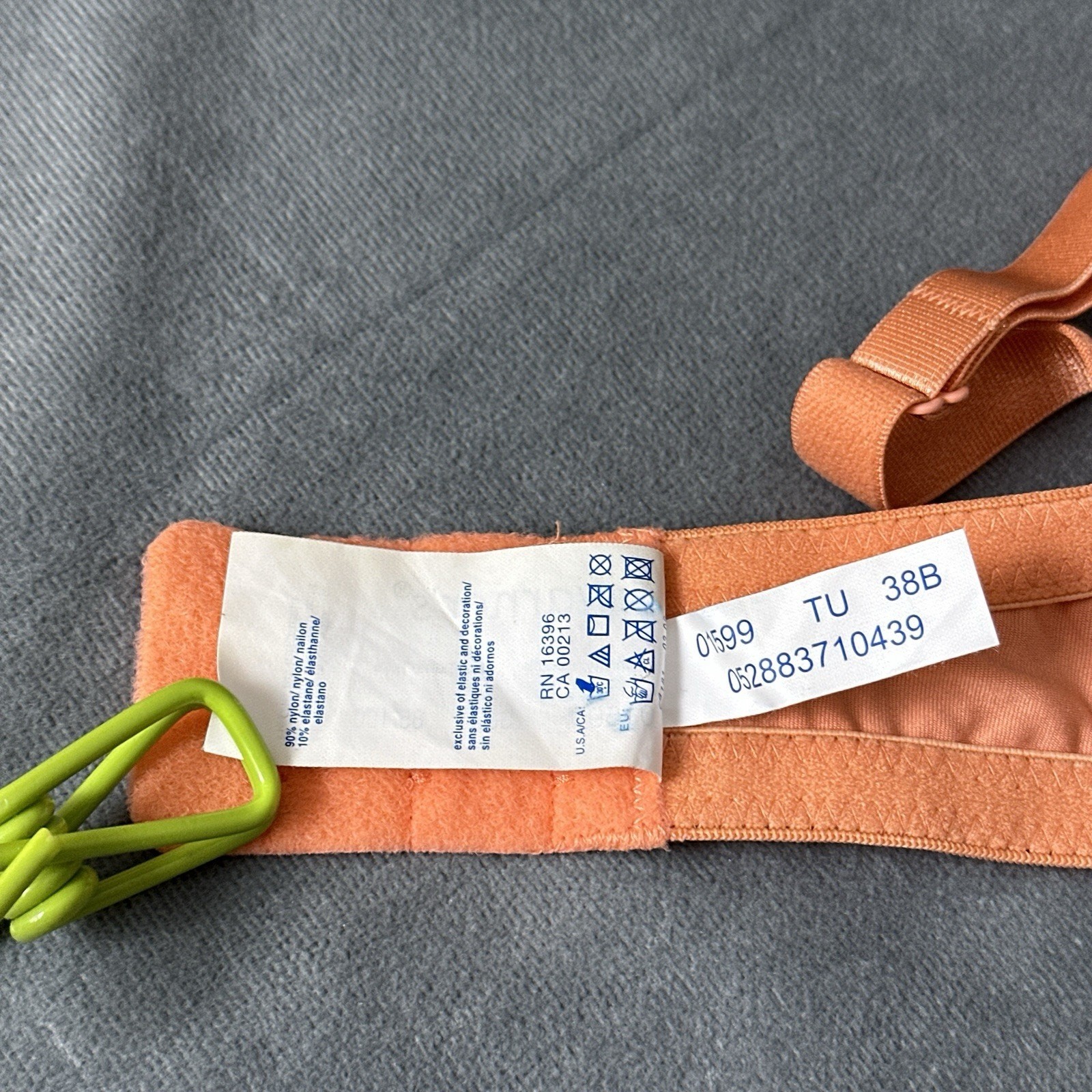 Vintage Warner&rsquo;s Bra 38B Orange Underwire Style 01599 Soft Light Lined Plushline