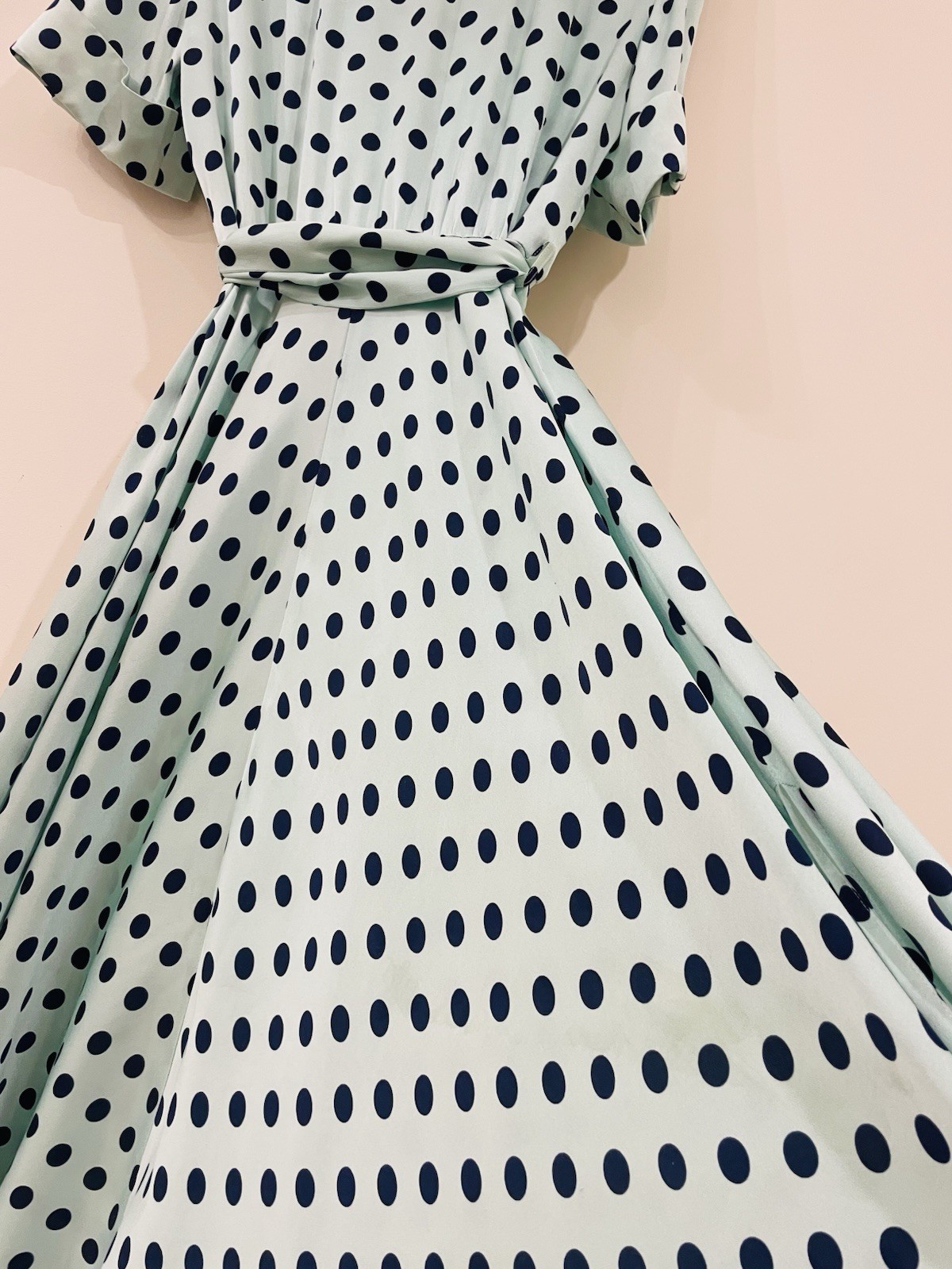 Vintage Escada by Margaretha Ley Silk Dress Polka Dot Pattern Made in Italy