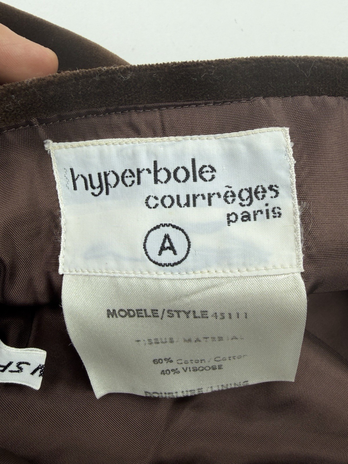 Vintage 1960s 1970s COURREGES Hyperbole Brown Velvet Maxi Skirt A